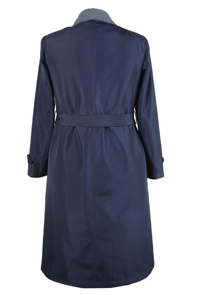 Hijab clothing NAVY BLUE BELTED TRENCH COAT 10809 - ALVİNA