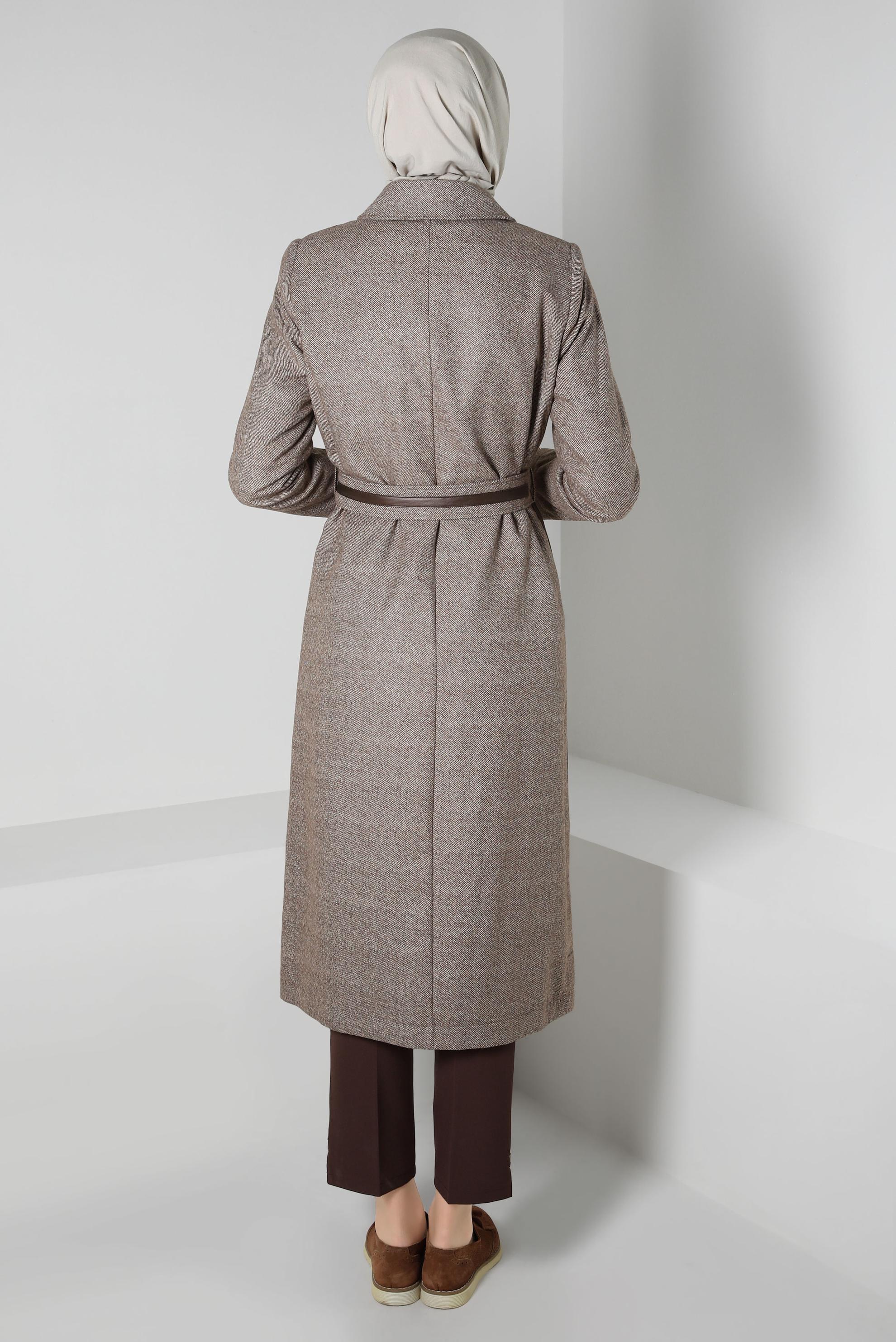 Vêtements hijab BRUN TRENCH-COAT CEINTURE 10813