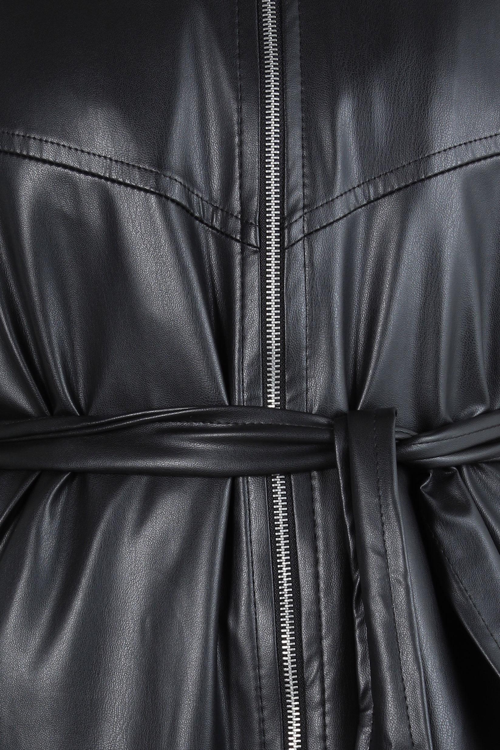 Vêtements hijab NOIR TRENCH EN SIMILI CUIR 10816