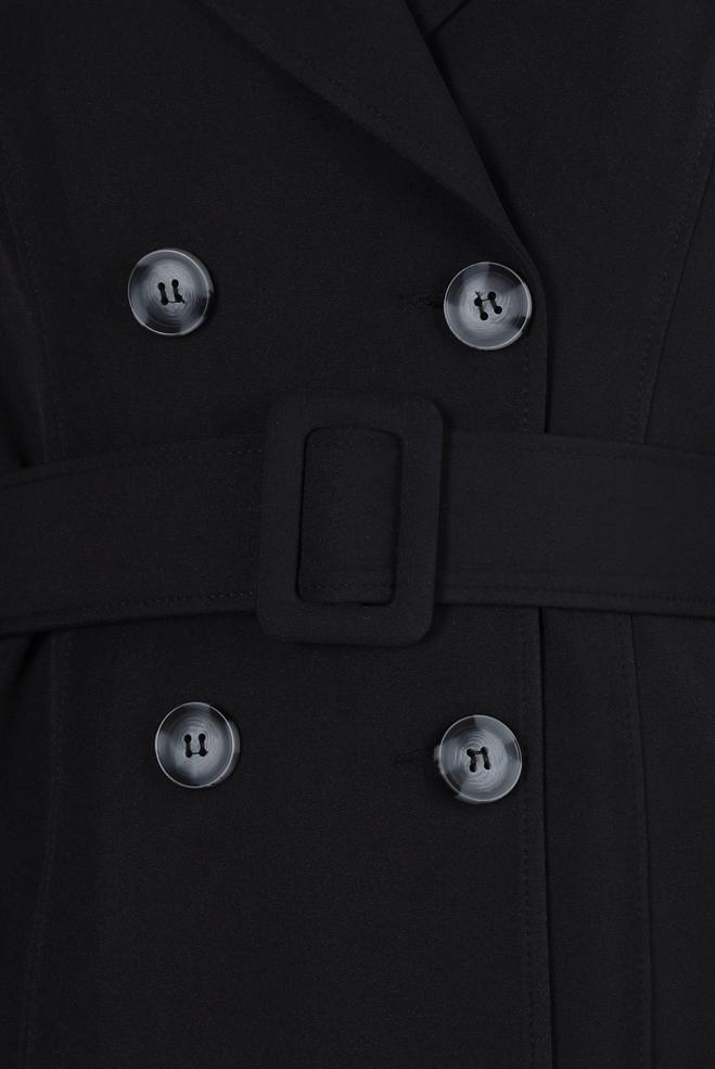 Hijab clothing BLACK BELTED TRENCH COAT 10834 - ALVİNA