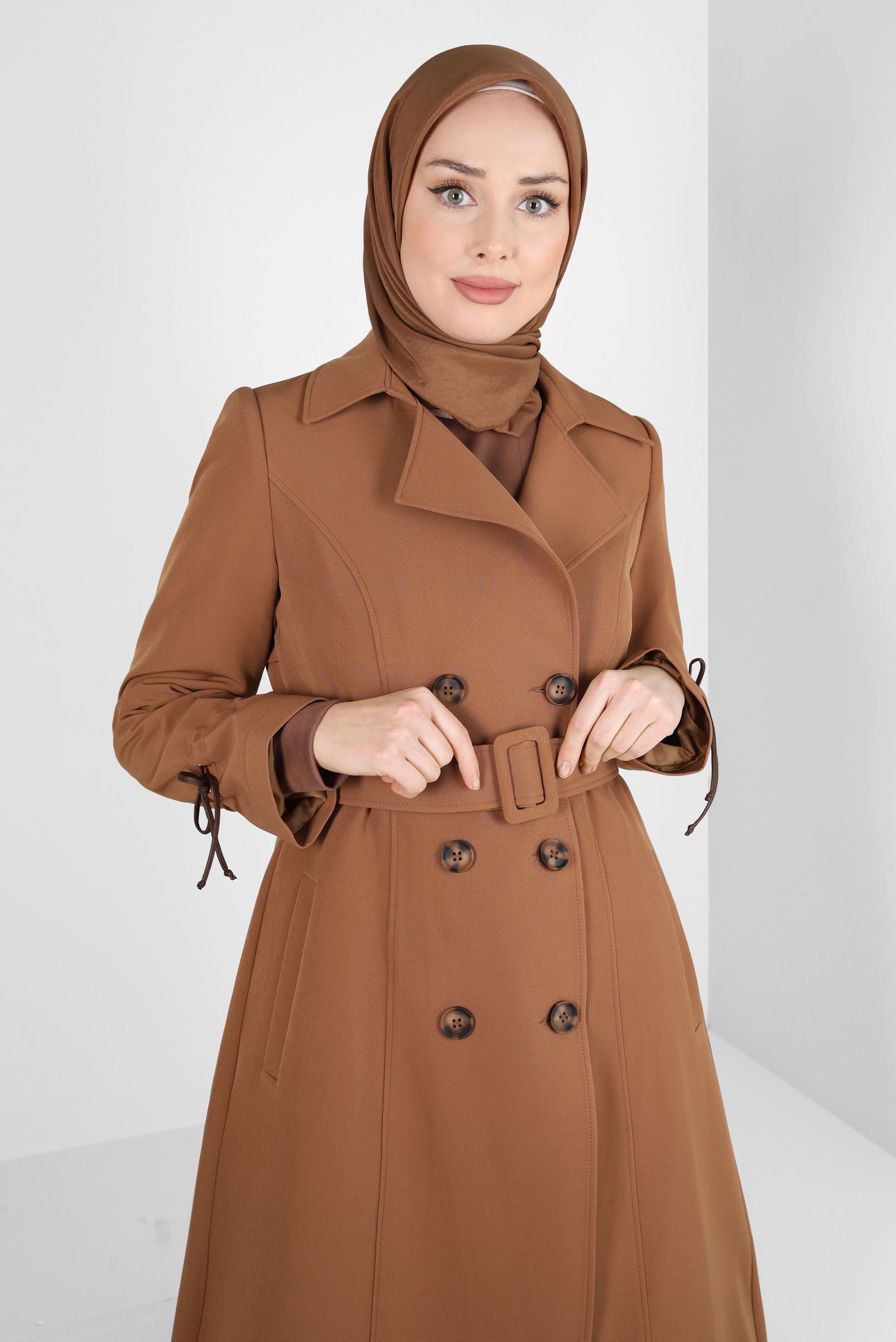 Vêtements hijab TABA TRENCH-COAT CEINTURE 10834