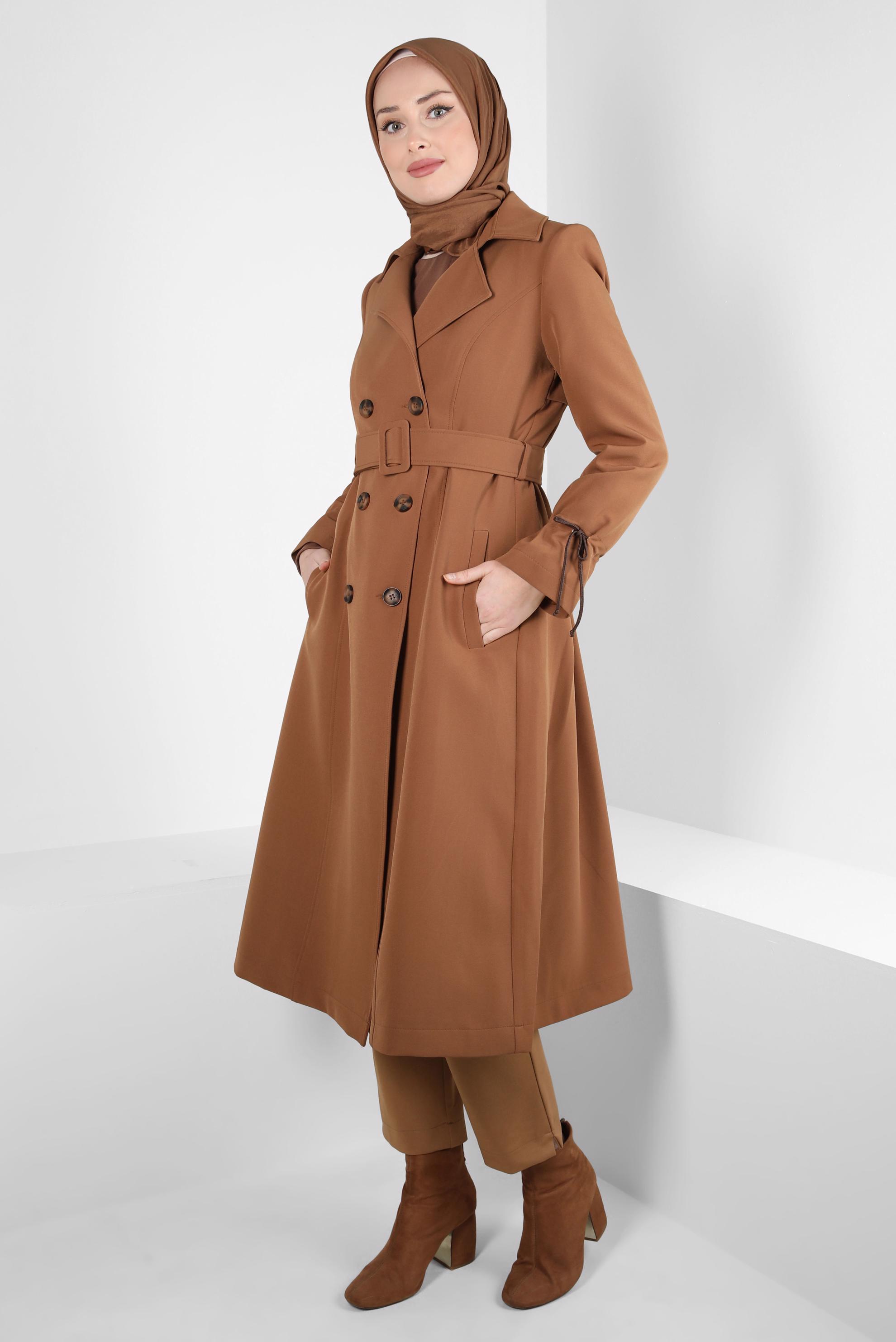 Vêtements hijab TABA TRENCH-COAT CEINTURE 10834