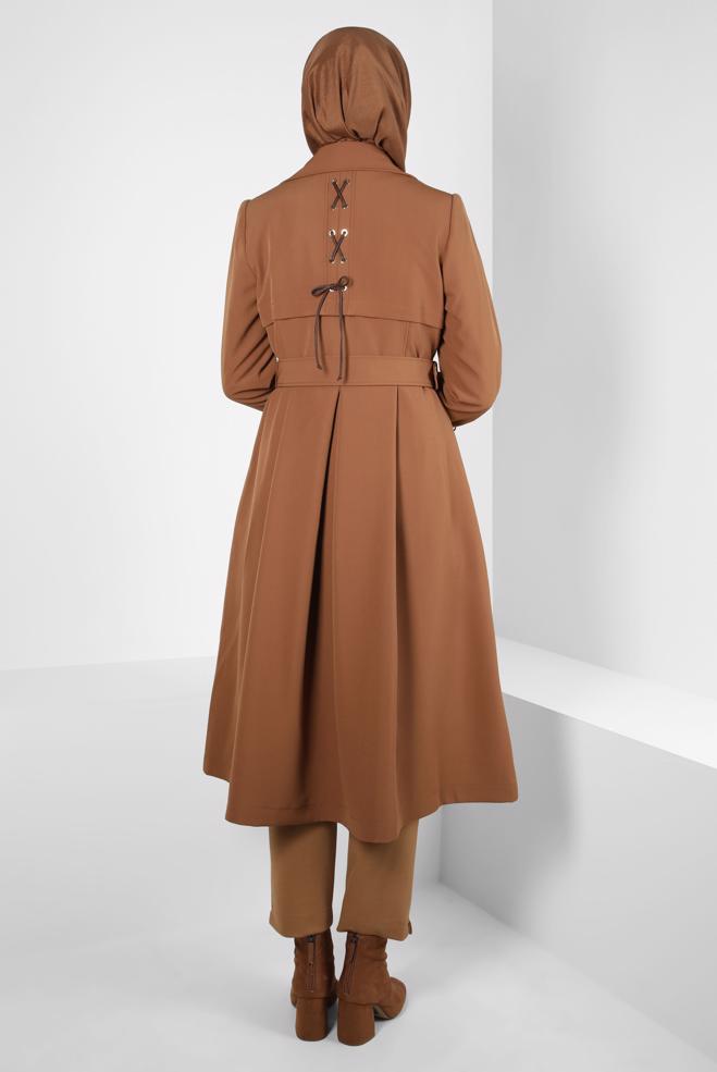 Hijab clothing TABA BELTED TRENCH COAT 10834 - ALVİNA