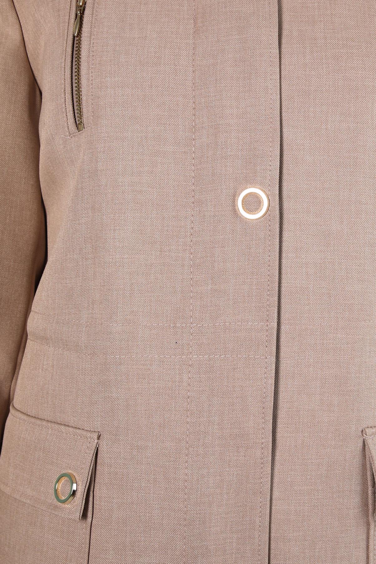 Tesettür giyim BEJ KAPÜŞONLU TRENÇKOT 10837