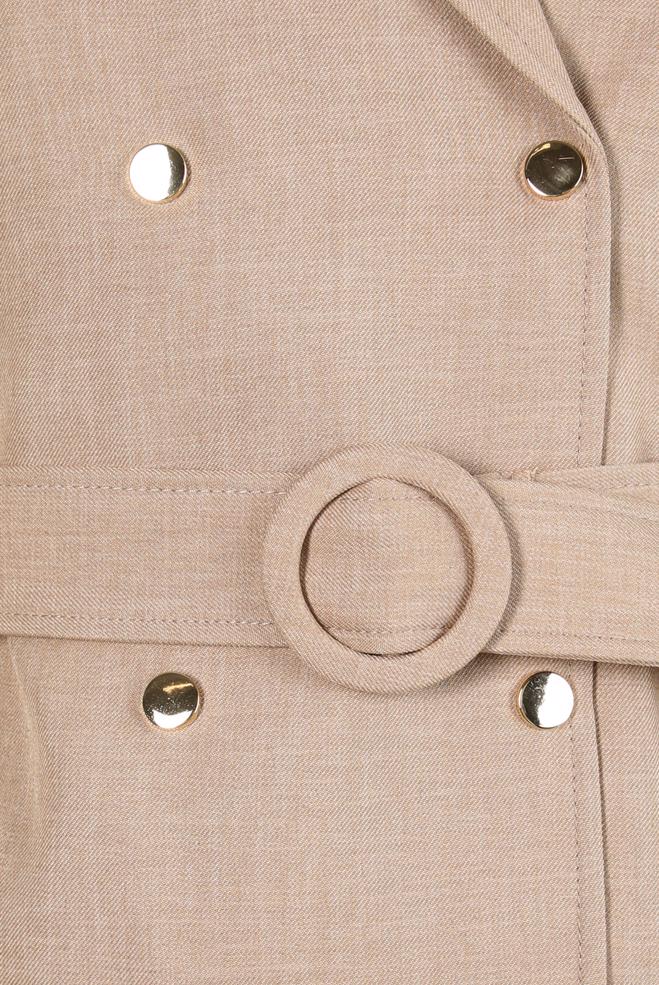 Hijab clothing BEIGE BELTED TRENCH COAT 10838 - ALVİNA