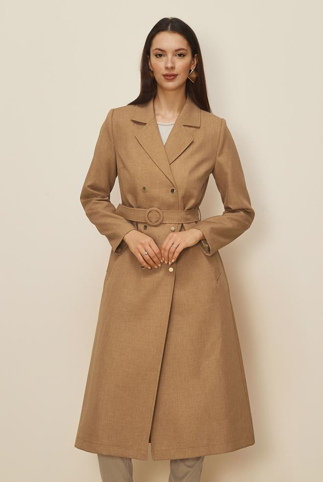 Tesettür giyim KAHVE 10838 17137 TRENÇKOT 38/46 TEK42 - ALVİNA