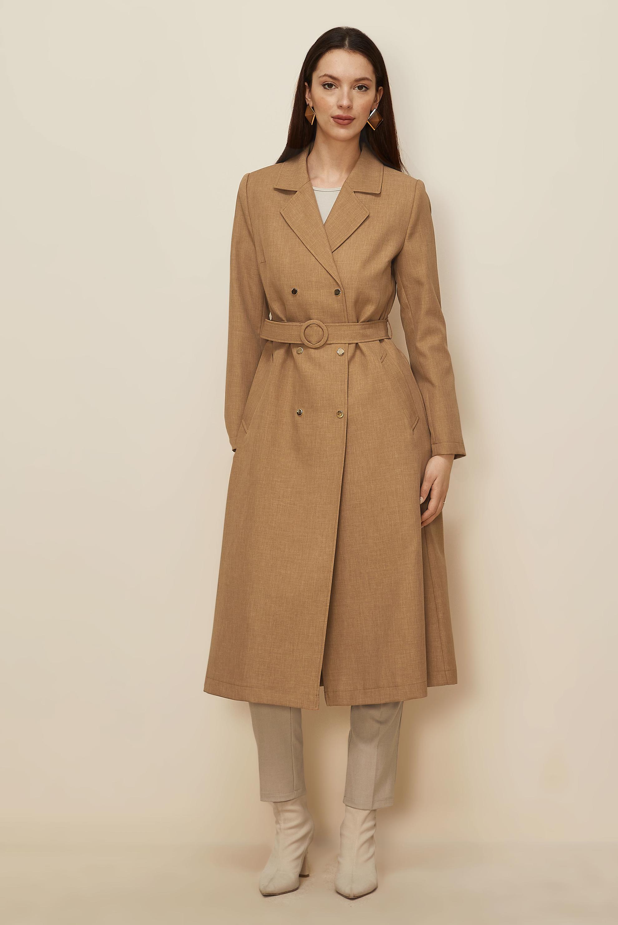 Tesettür giyim KAHVE 10838 17137 TRENÇKOT 38/46 TEK42