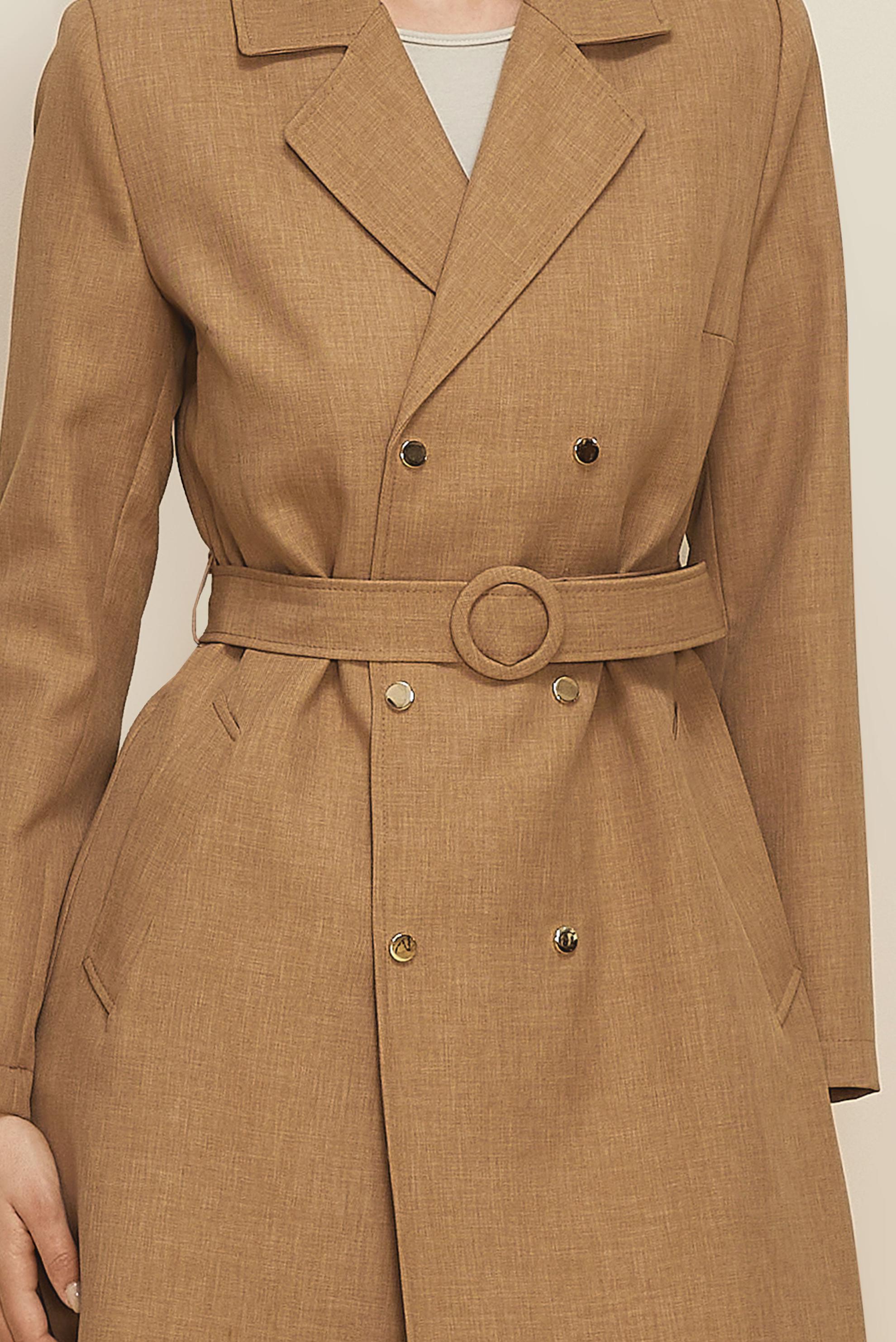 Tesettür giyim KAHVE 10838 17137 TRENÇKOT 38/46 TEK42