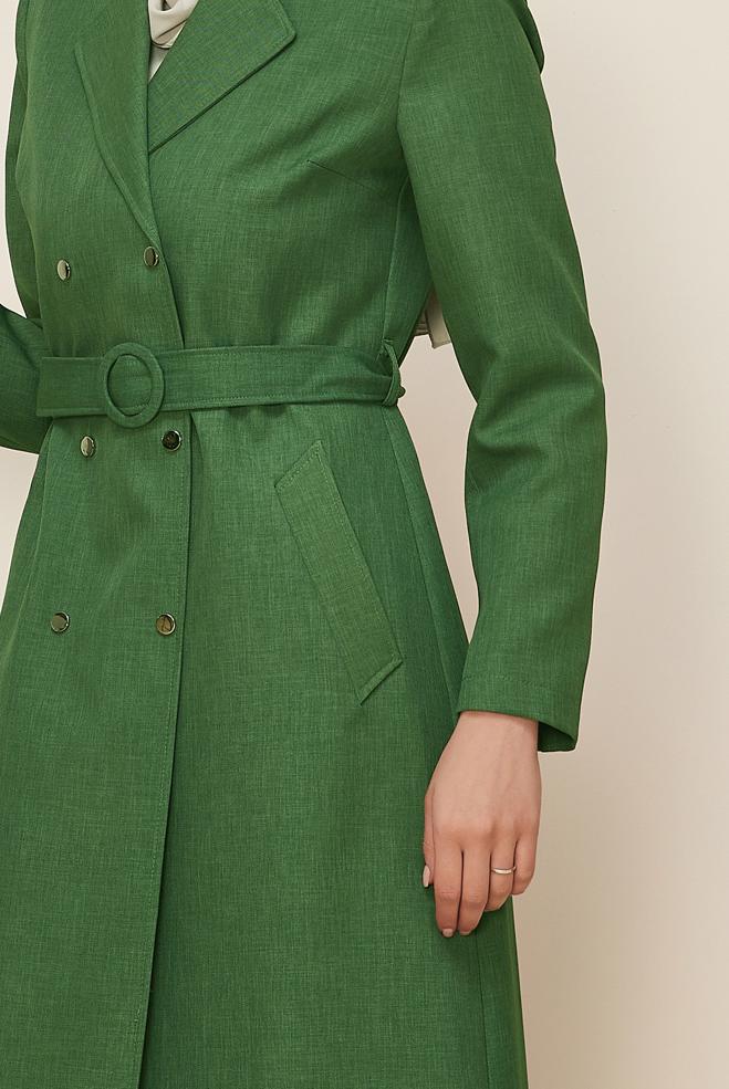 Tesettür giyim HAKİ KEMERLİ TRENÇKOT 10838 - ALVİNA