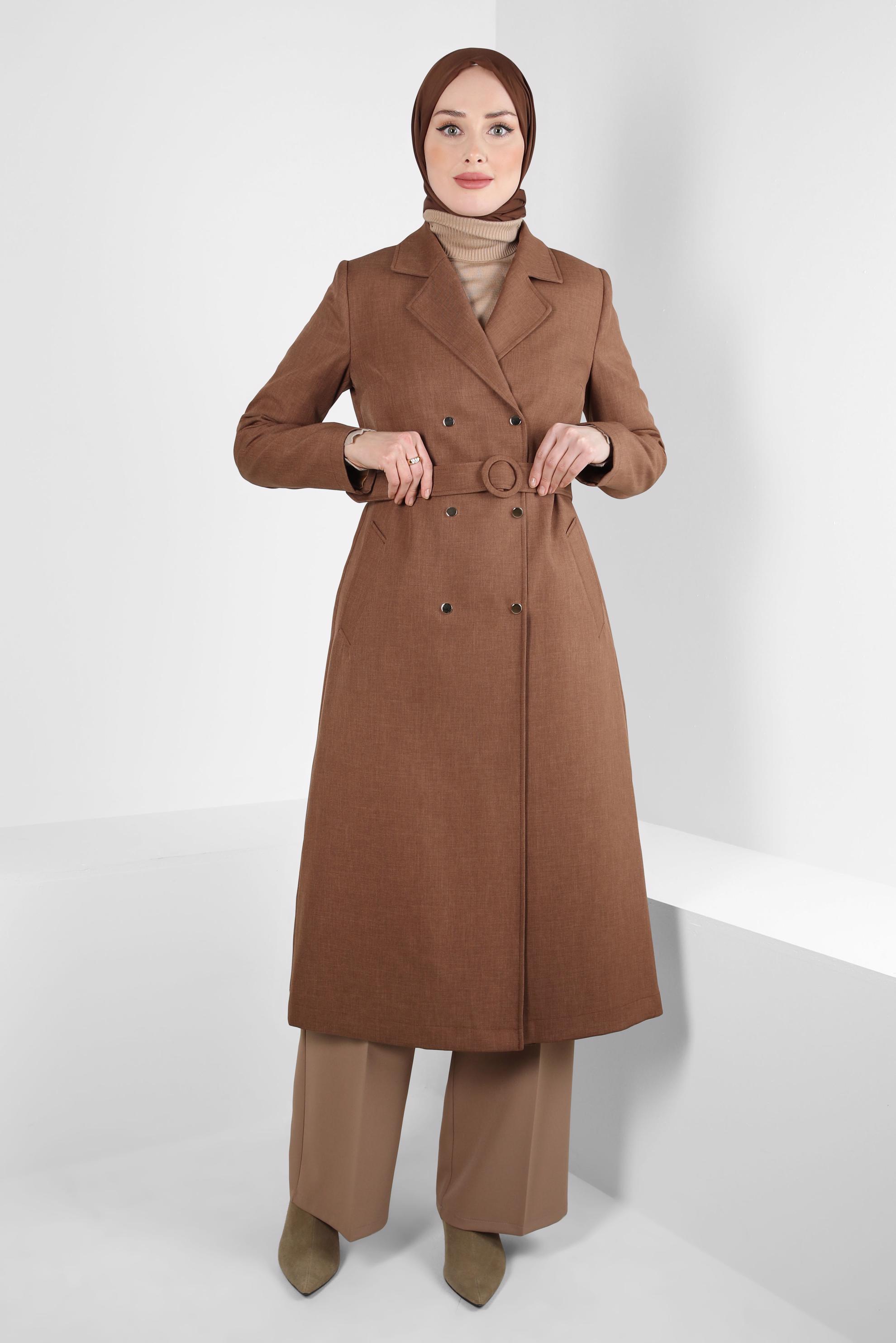 Vêtements hijab TABA TRENCH-COAT CEINTURE 10838