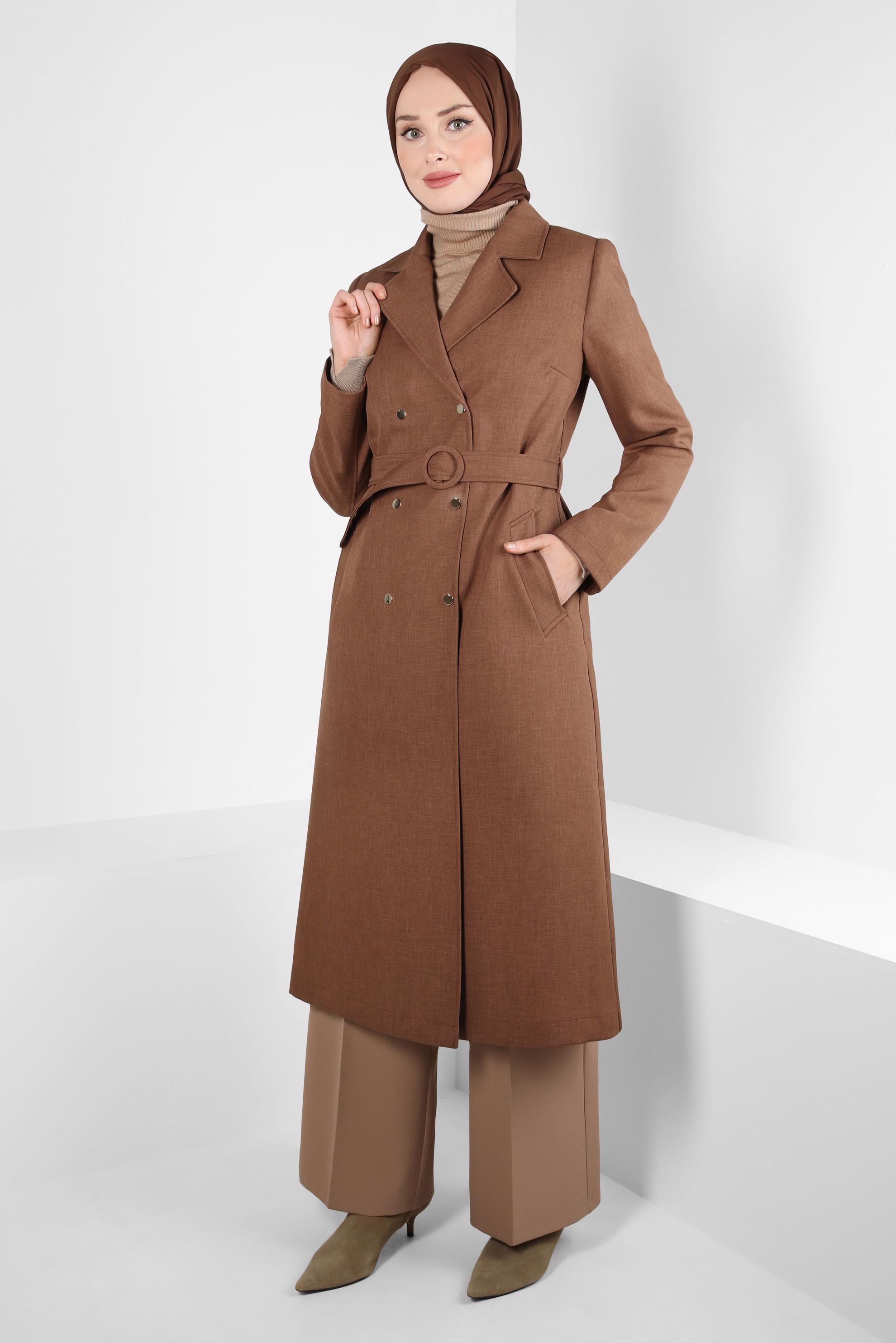 Vêtements hijab TABA TRENCH-COAT CEINTURE 10838
