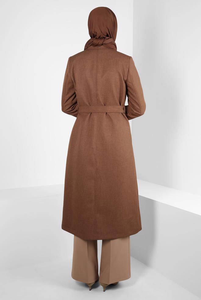 Hijab clothing TABA BELTED TRENCH COAT 10838 - ALVİNA