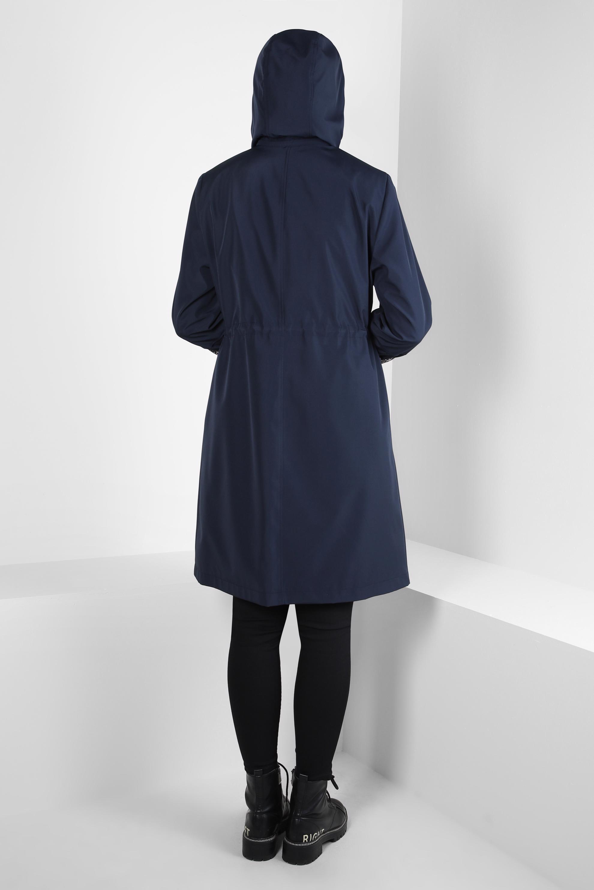 Tesettür giyim LACİVERT LEOPAR DESENLİ TRENÇKOT 10842