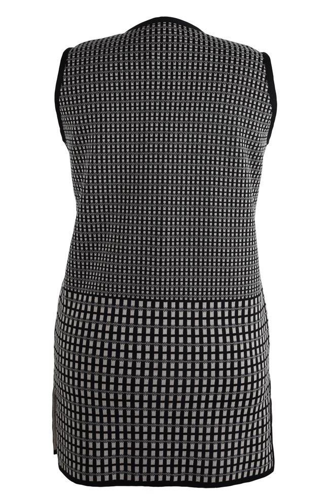 Vêtements hijab NOIR GILET EN TRICOT À MOTIFS 20464 - ALVİNA