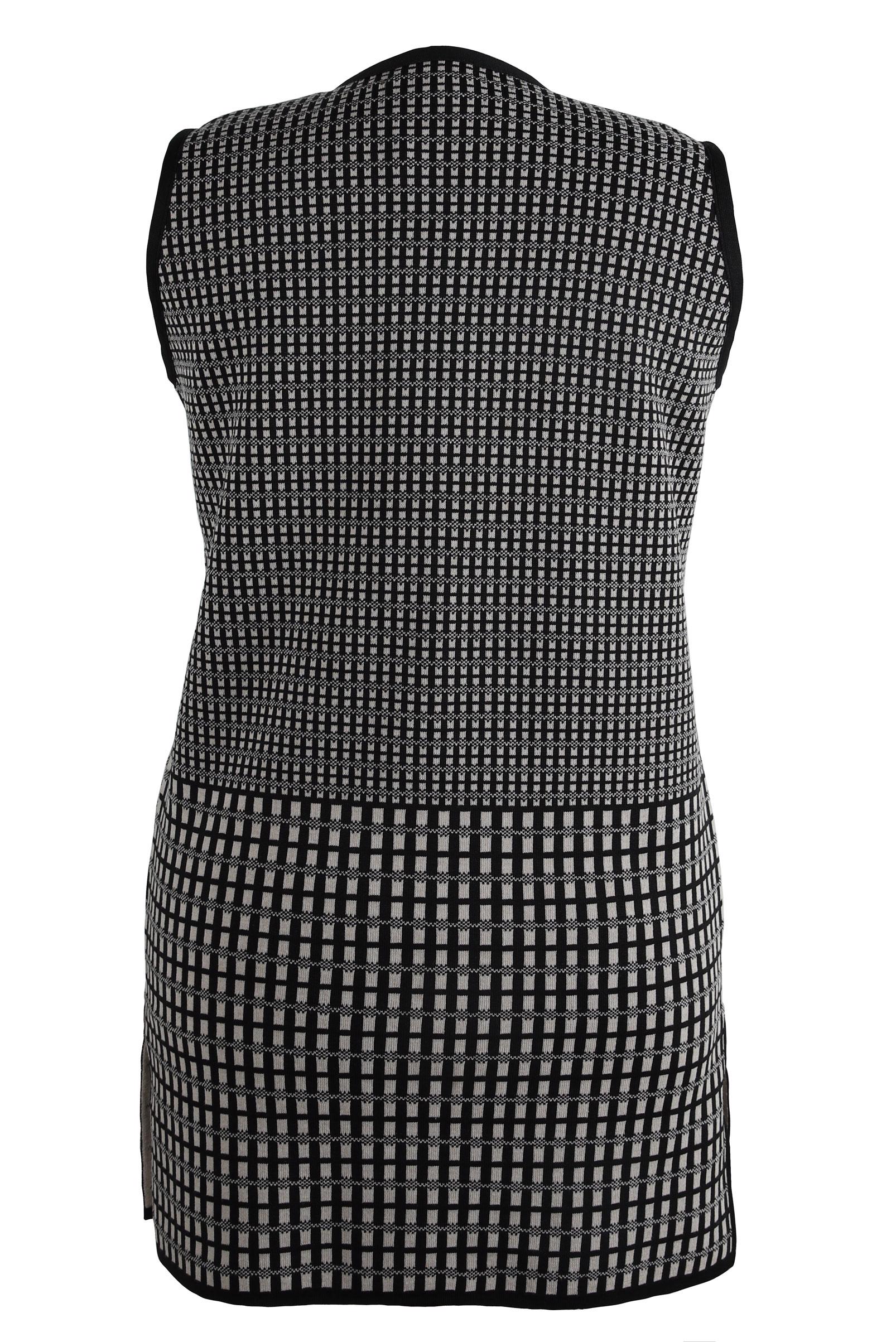 Tesettür giyim SİYAH DESENLİ TRİKO YELEK 20464