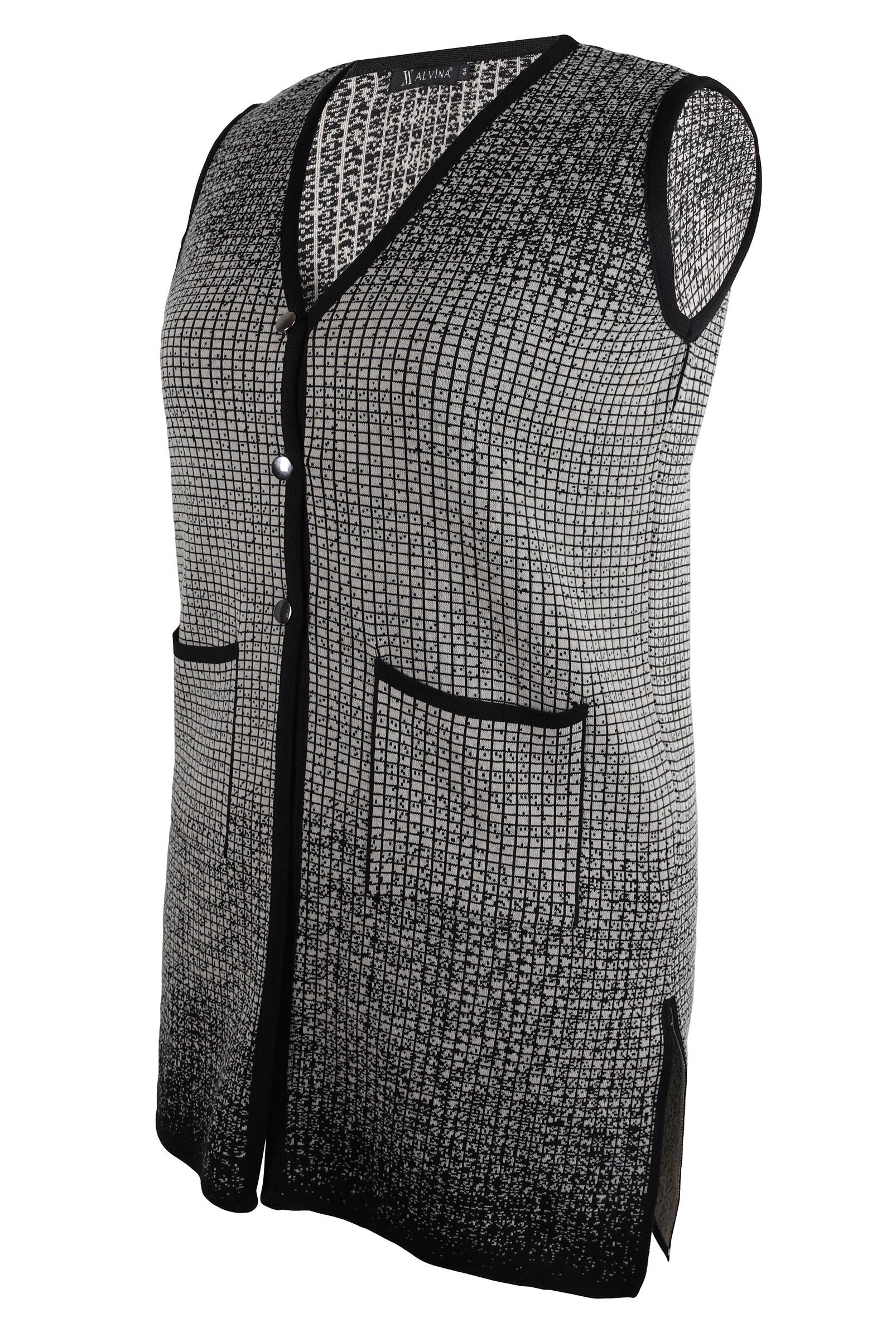 Tesettür giyim SİYAH DESENLİ TRİKO YELEK 20469