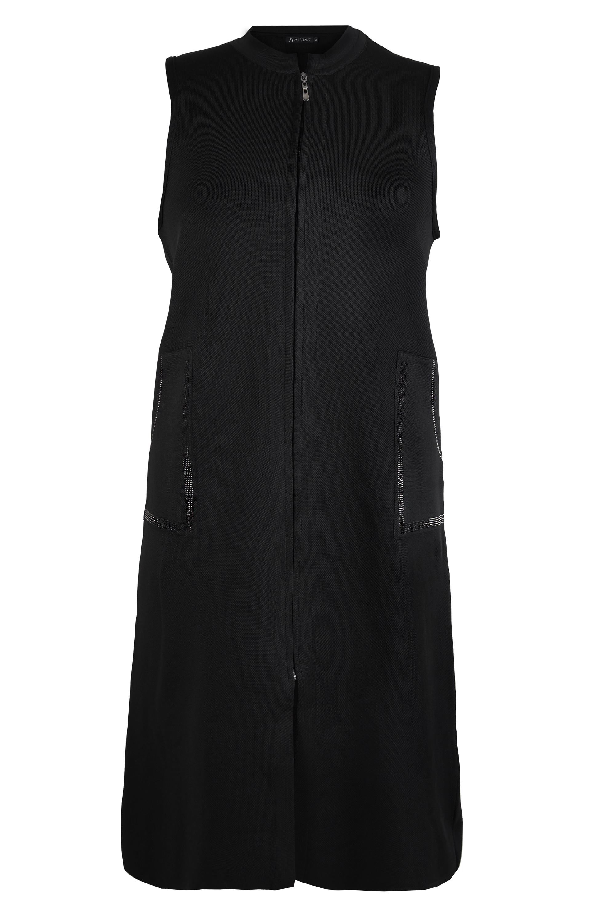 Hijab clothing BLACK KNITWEAR VEST WITH GEM 20471