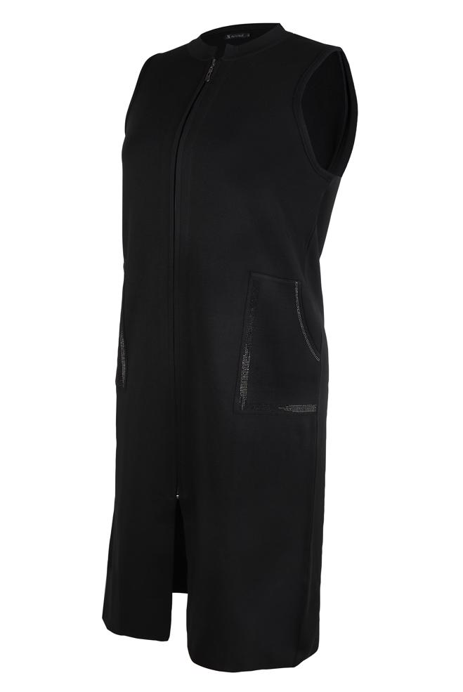 Vêtements hijab NOIR GILET EN TRICOT AVEC GEMME 20471 - ALVİNA