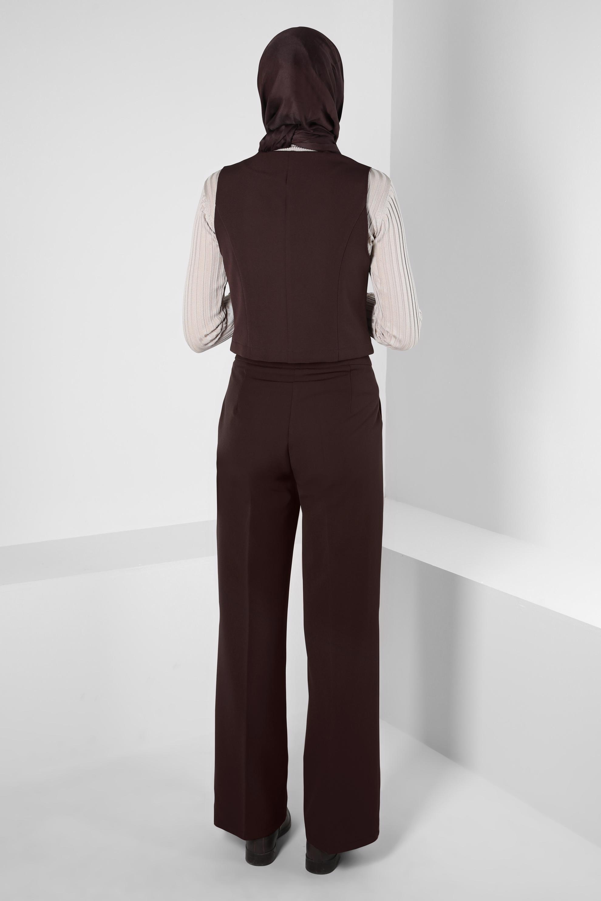 Vêtements hijab BRUN GILET BOUTONNÉ 44175