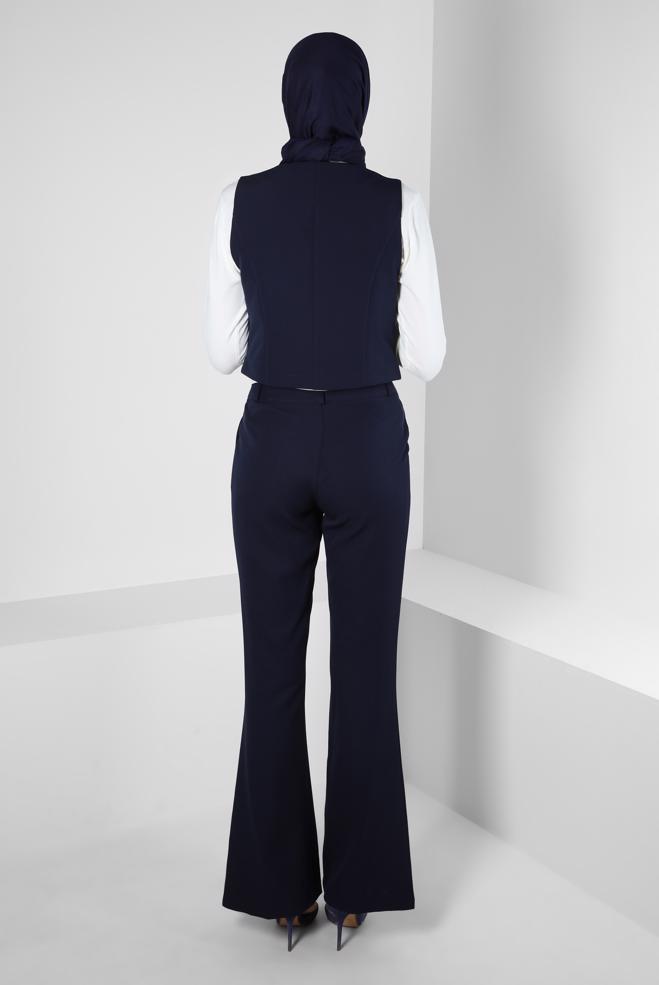 Vêtements hijab BLEU MARINE GILET BOUTONNÉ 44175 - ALVİNA