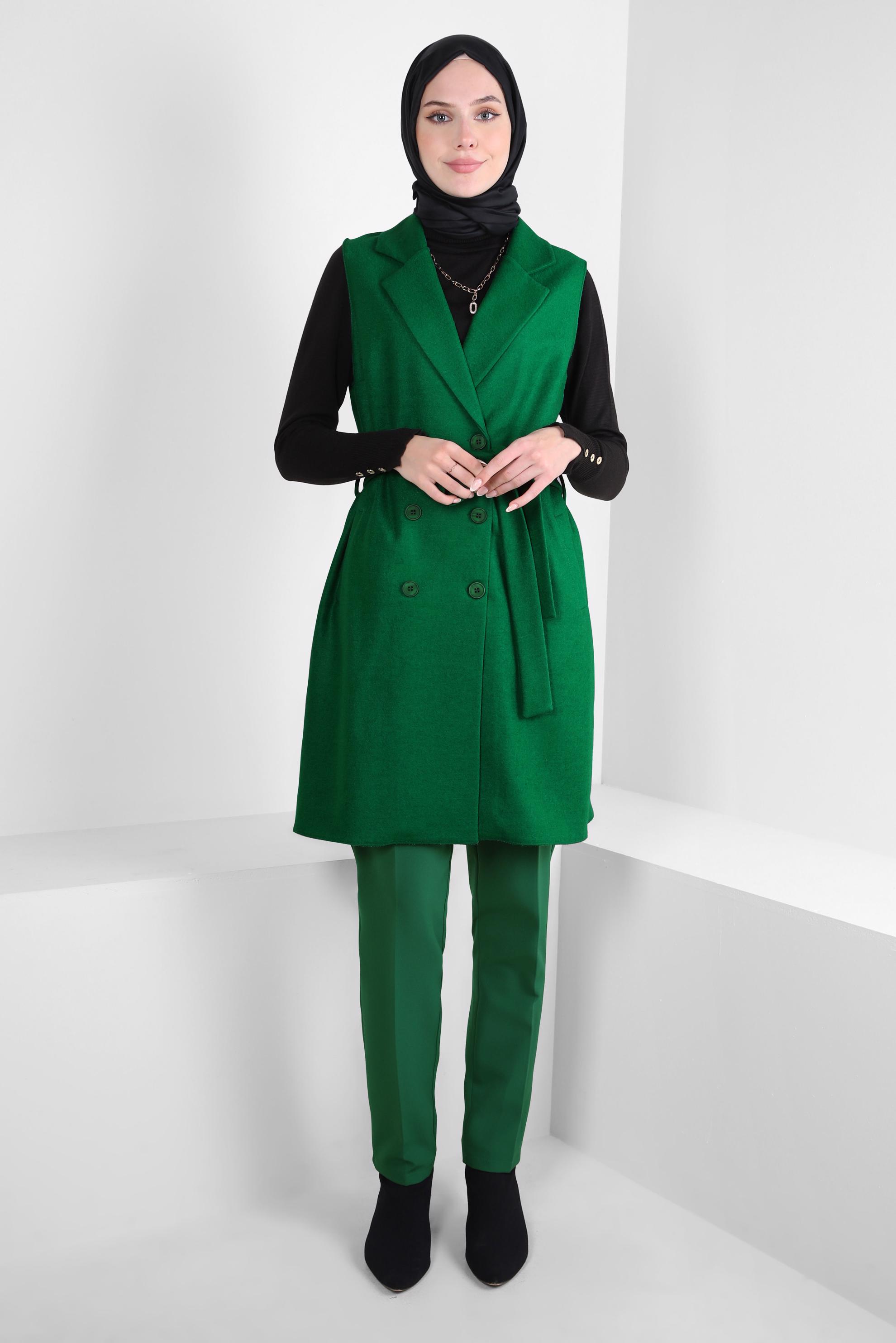 Vêtements hijab VERT GILET CEINTURE 44255