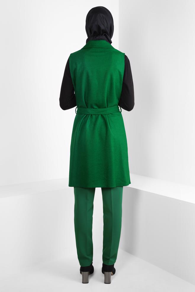 Vêtements hijab VERT GILET CEINTURE 44255 - ALVİNA