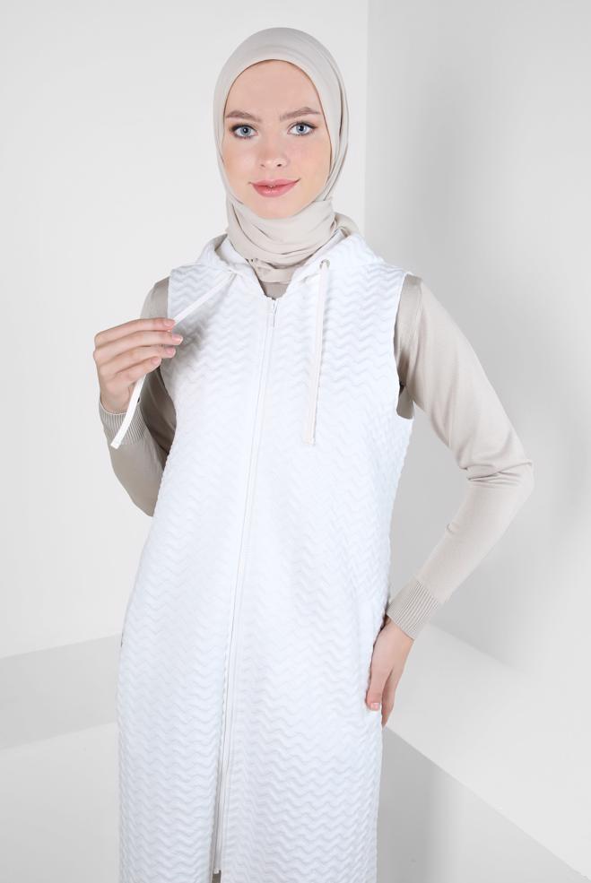 Vêtements hijab BLANC GILET MATELASSÉ 44294 - ALVİNA