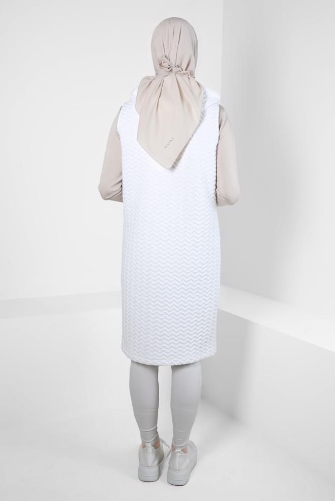 Vêtements hijab BLANC GILET MATELASSÉ 44294 - ALVİNA