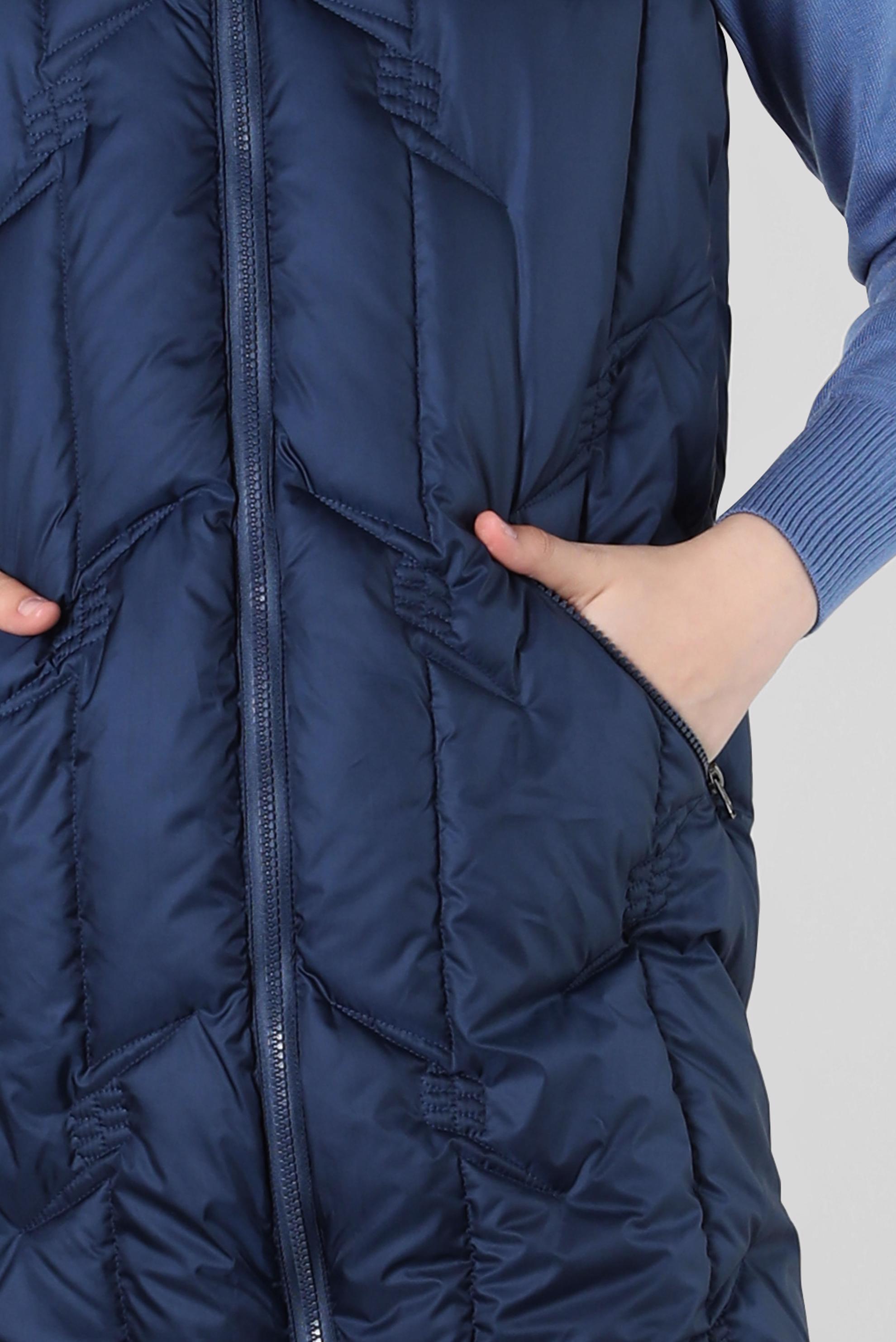 Tesettür giyim LACİVERT KAPÜŞONLU ŞİŞME YELEK 90419