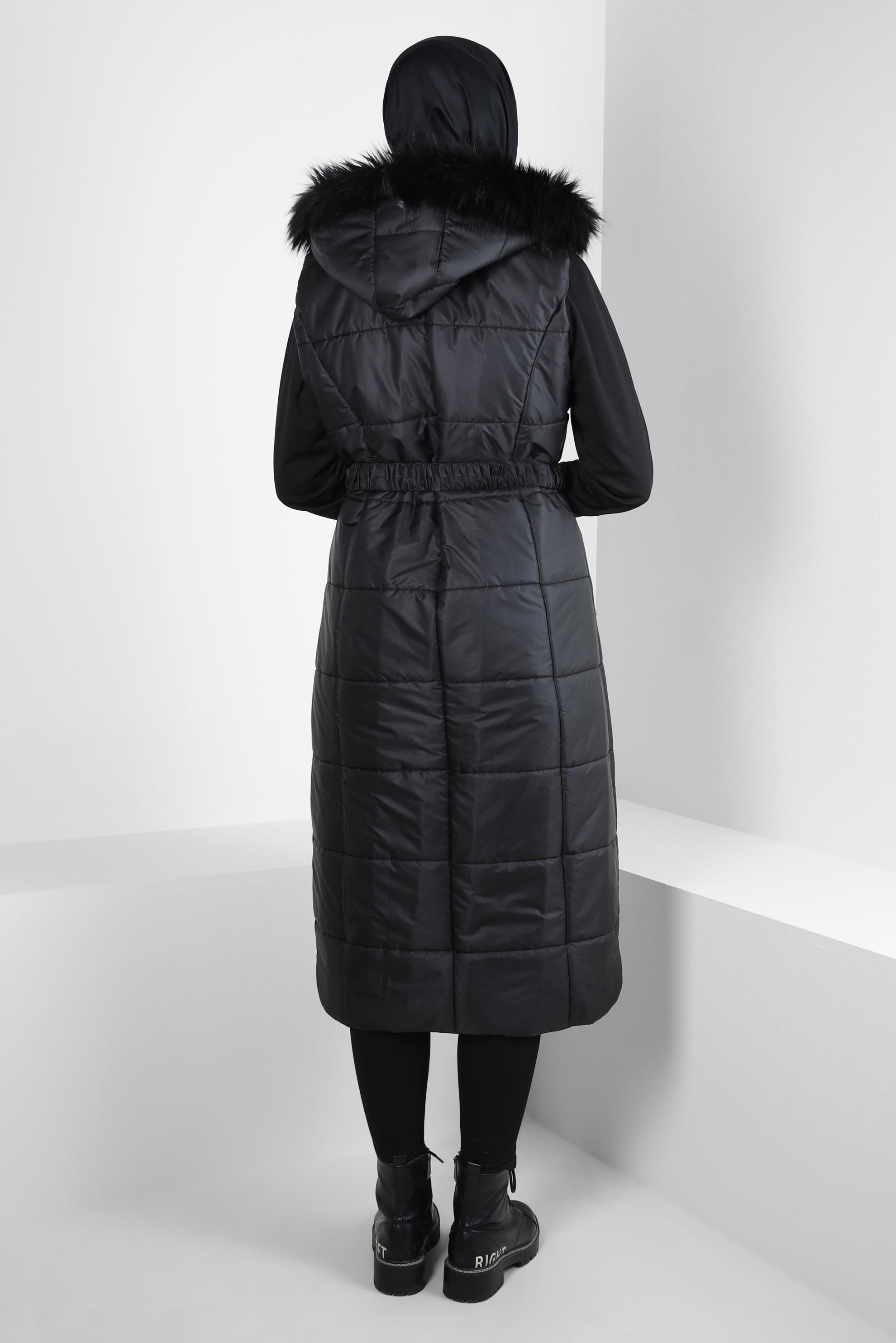 Vêtements hijab NOIR GILET DOUX CEINTURE 90440