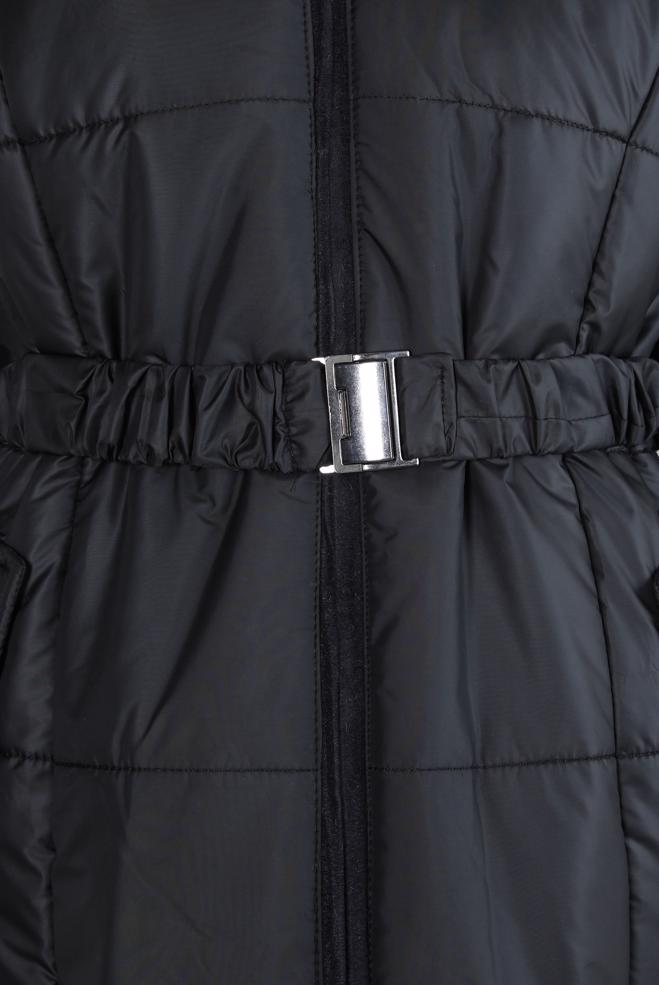 Vêtements hijab NOIR GILET DOUX CEINTURE 90440 - ALVİNA