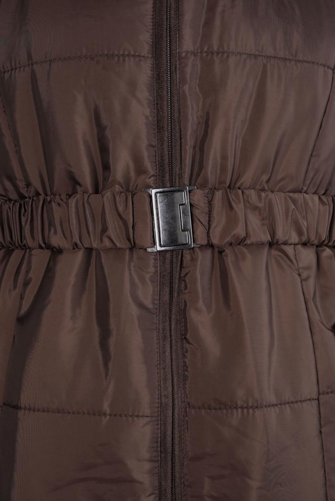 Hijab clothing BROWN BELTED PUFFER VEST 90440 - ALVİNA