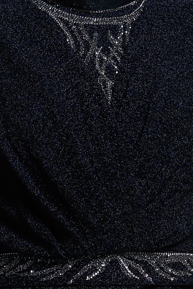 Vêtements hijab NOIR ROBE DE SOIRÉE PAILLETTES 50412 - ALVİNA