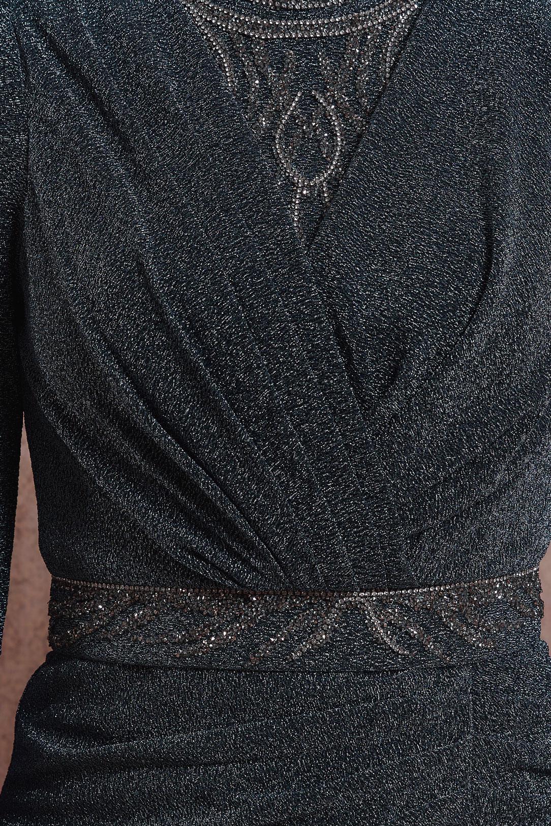 Tesettür giyim GRİ SİMLİ ABİYE ELBİSE 50412