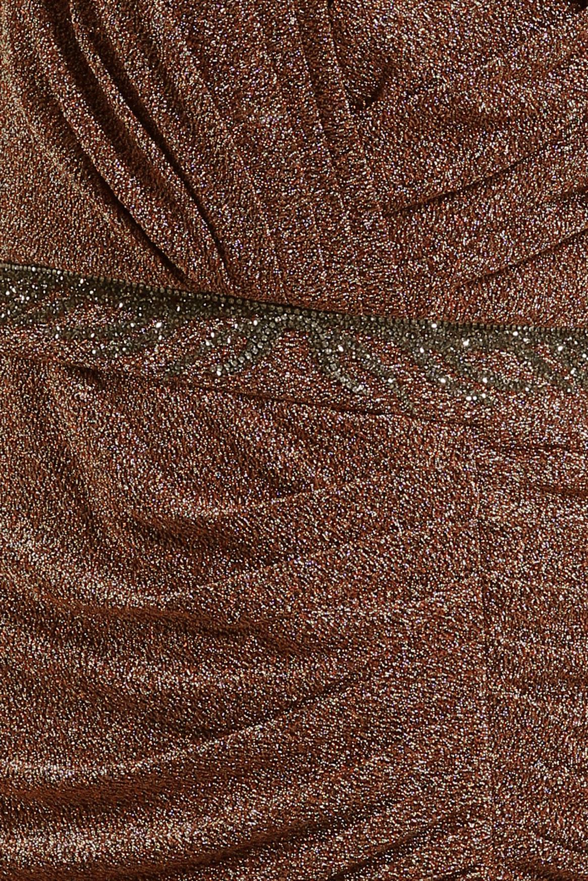 Tesettür giyim BAKIR / BRONZ SİMLİ ABİYE ELBİSE 50412