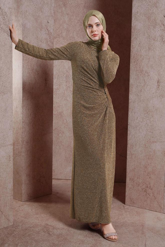 Vêtements hijab OR ROBE DE SOIRÉE PAILLETÉE 50414 - ALVİNA