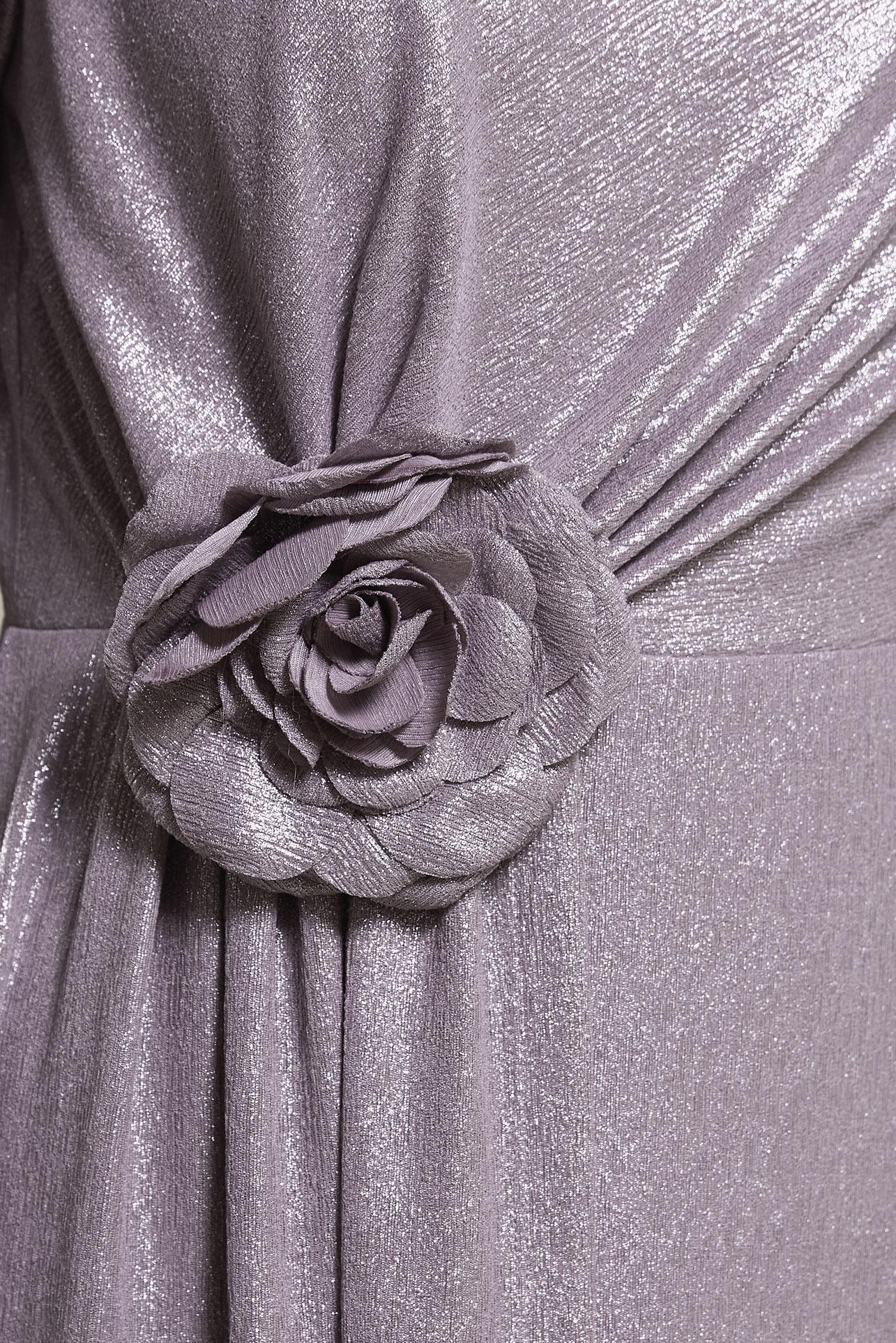 Tesettür giyim MOR ÇİÇEK DETAYLI ABİYE 50421