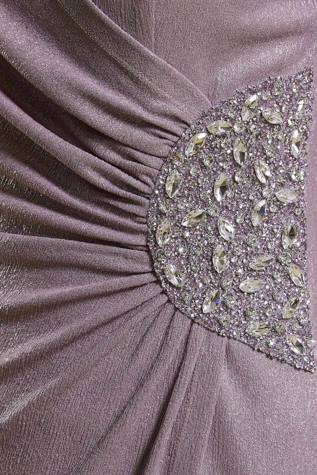 Tesettür giyim MOR TAŞ İŞLEMELİ ABİYE ELBİSE 50422