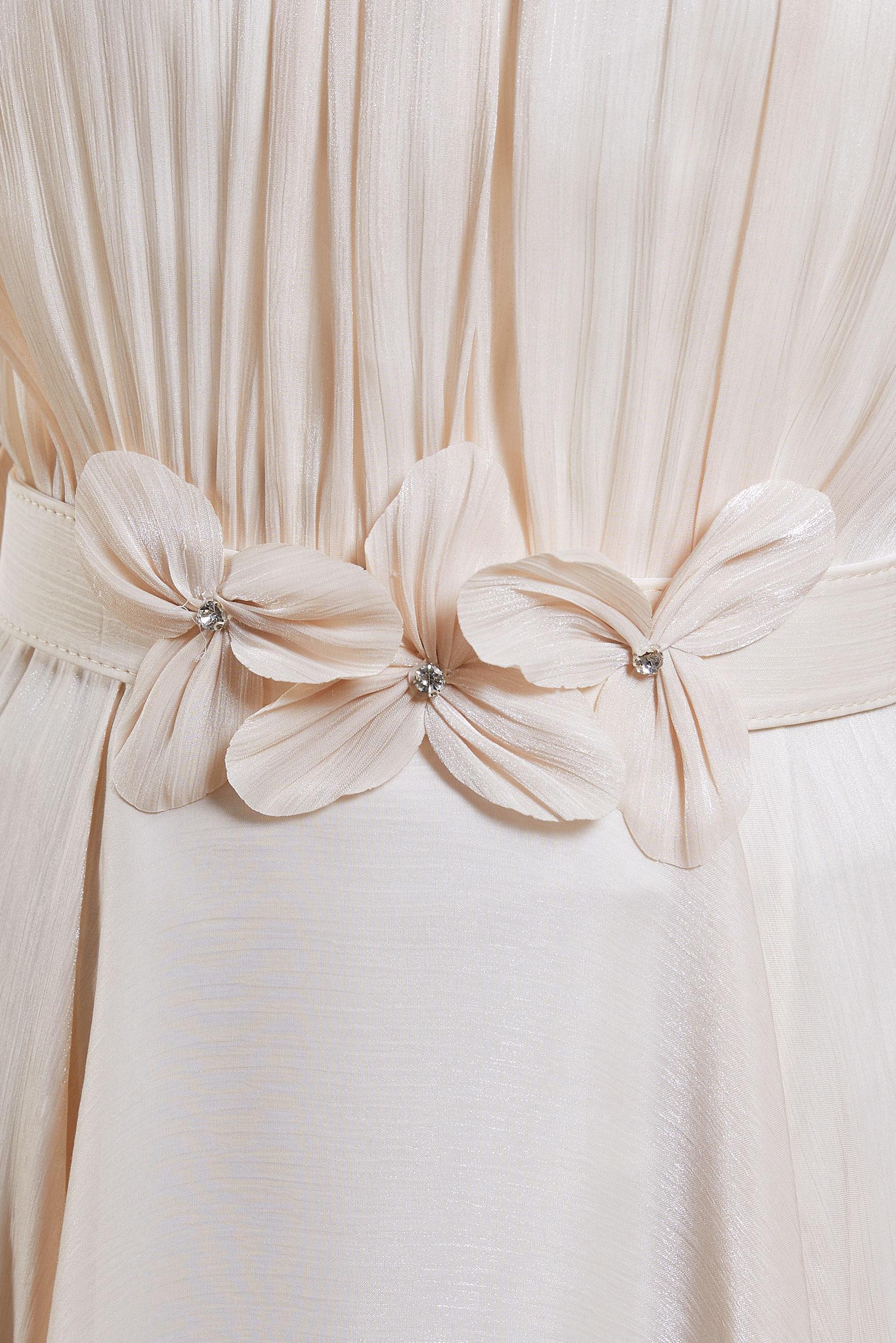 Tesettür giyim BEJ KEMERLİ TESETTÜR ABİYE ELBİSE 50423