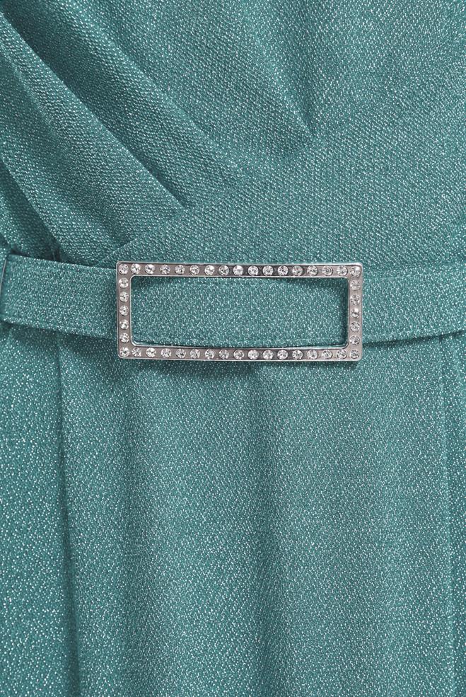 Vêtements hijab BEIGE ROBE DE SOIRÉE PAILLETÉE CEINTURE 50424 - ALVİNA