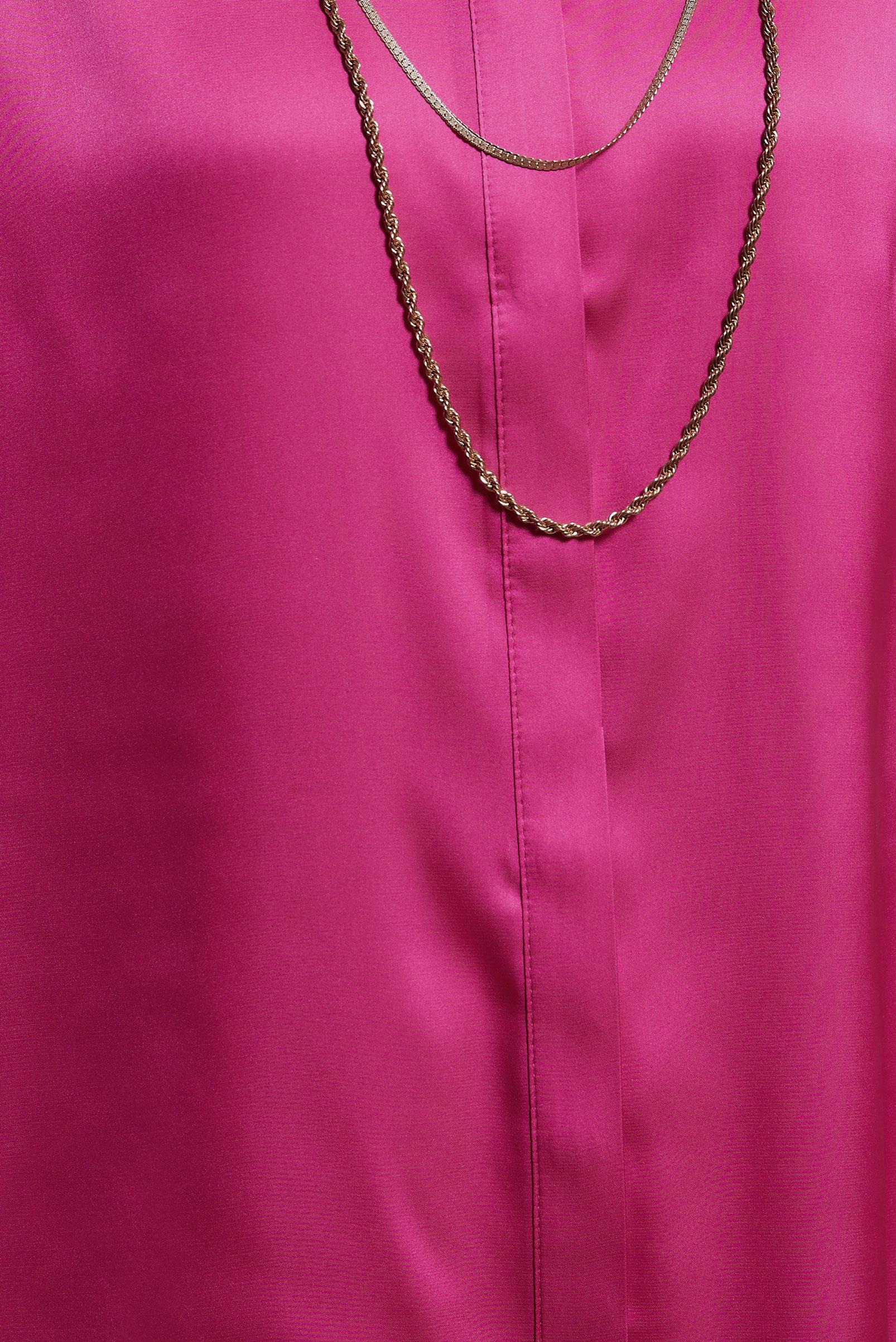 Tesettür giyim FUŞYA SATEN GÖMLEK BLUZ 44430