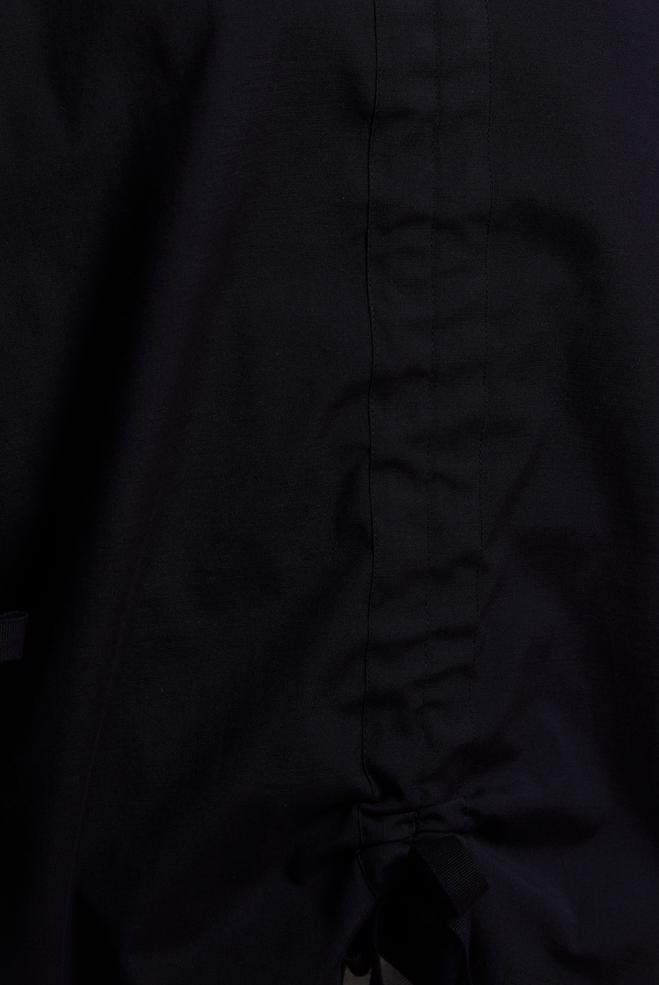 Tesettür giyim SİYAH BÜZGÜ DETAYLI PAMUK SATEN BLUZ 44470 - ALVİNA