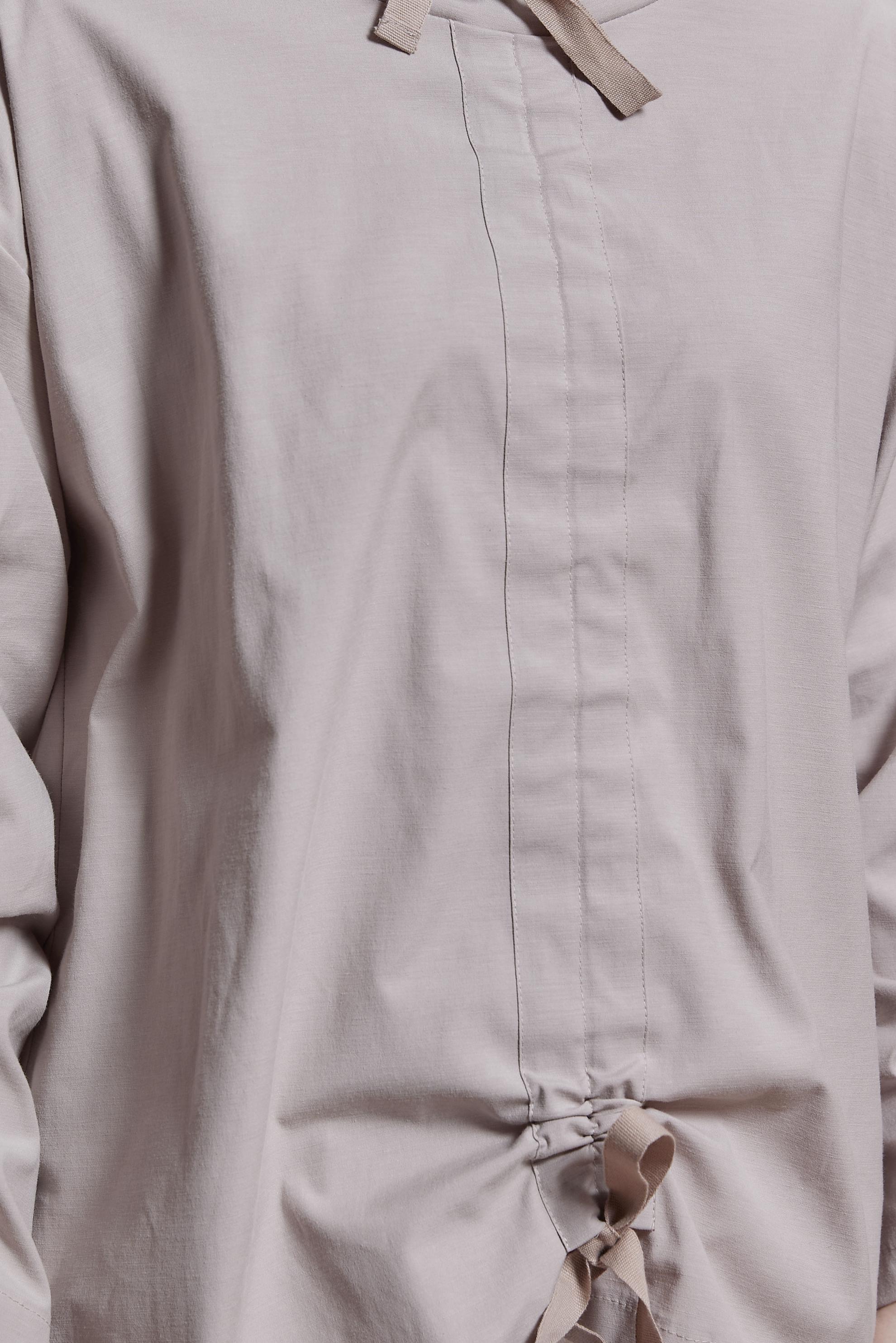 Tesettür giyim BEJ BÜZGÜ DETAYLI PAMUK SATEN BLUZ 44470