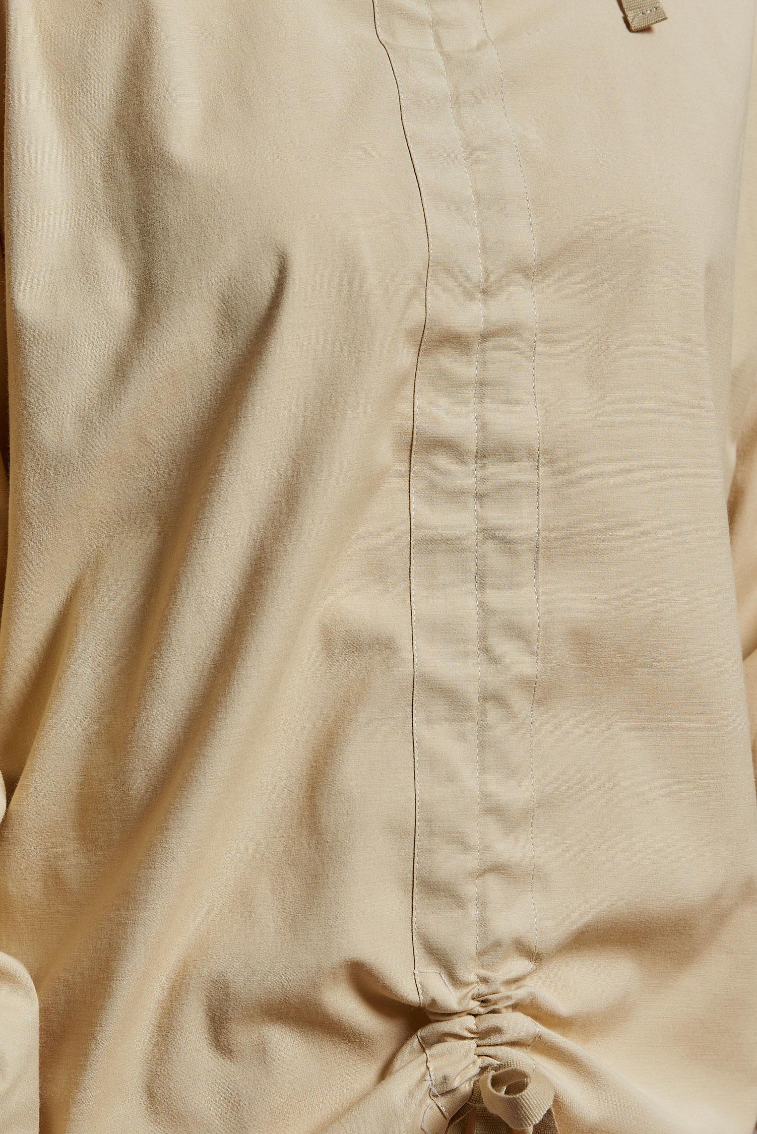 Tesettür giyim KUM BÜZGÜ DETAYLI PAMUK SATEN BLUZ 44470