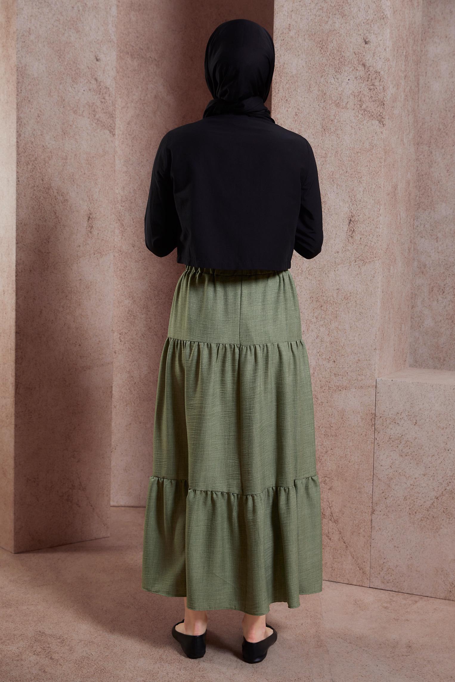 Tesettür giyim SİYAH DÜĞMELİ PAMUKLU BLUZ 44496