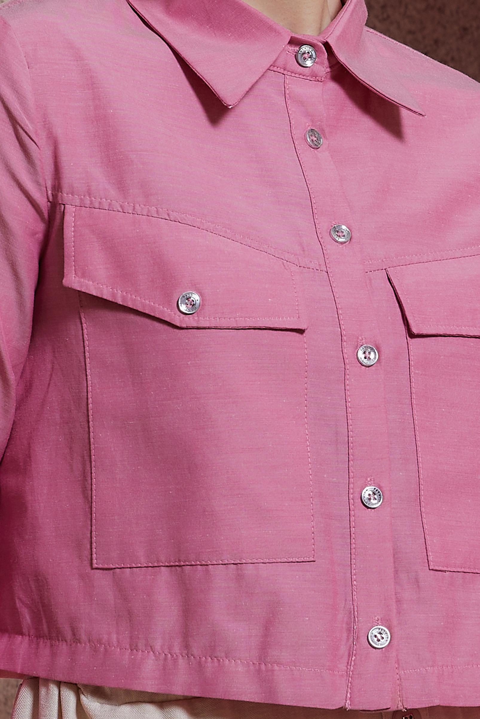 Tesettür giyim FUŞYA DÜĞMELİ PAMUKLU BLUZ 44496