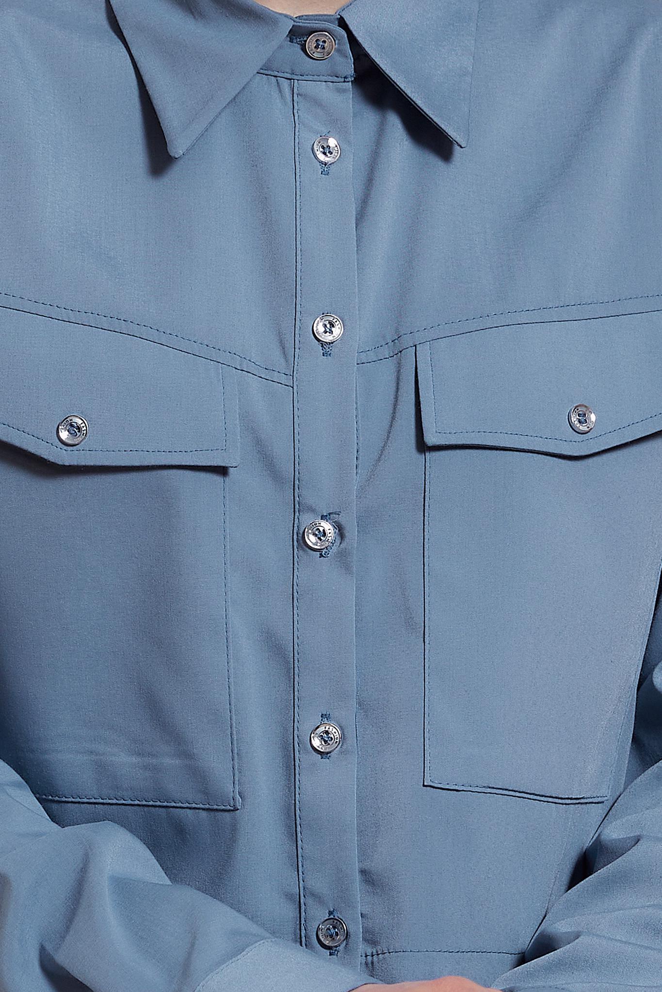 Tesettür giyim LACİVERT DÜĞMELİ PAMUKLU BLUZ 44496