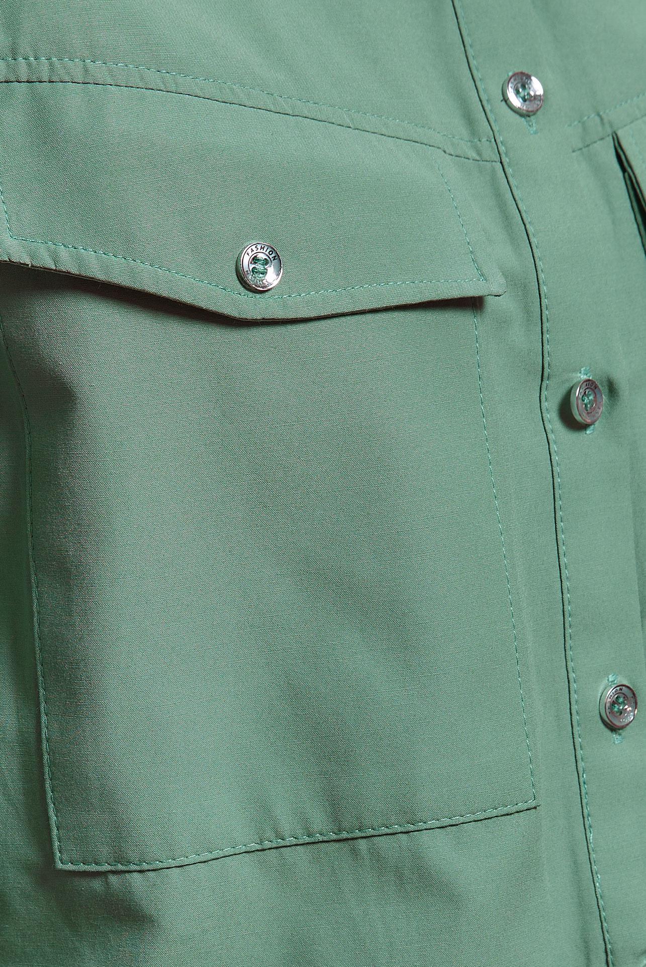 Tesettür giyim MAVİ DÜĞMELİ PAMUKLU BLUZ 44496