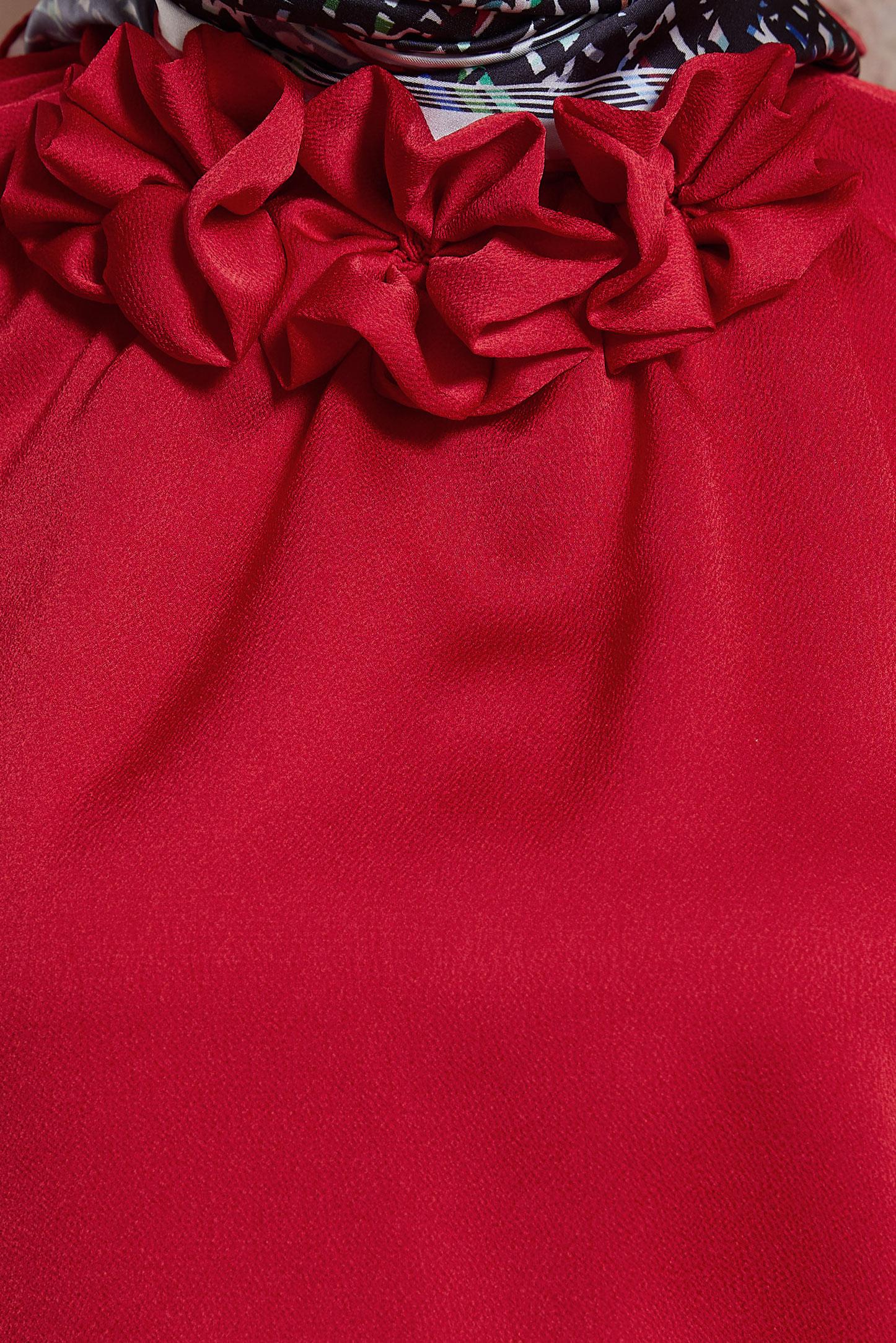 Tesettür giyim KIRMIZI SATEN BLUZ 44554