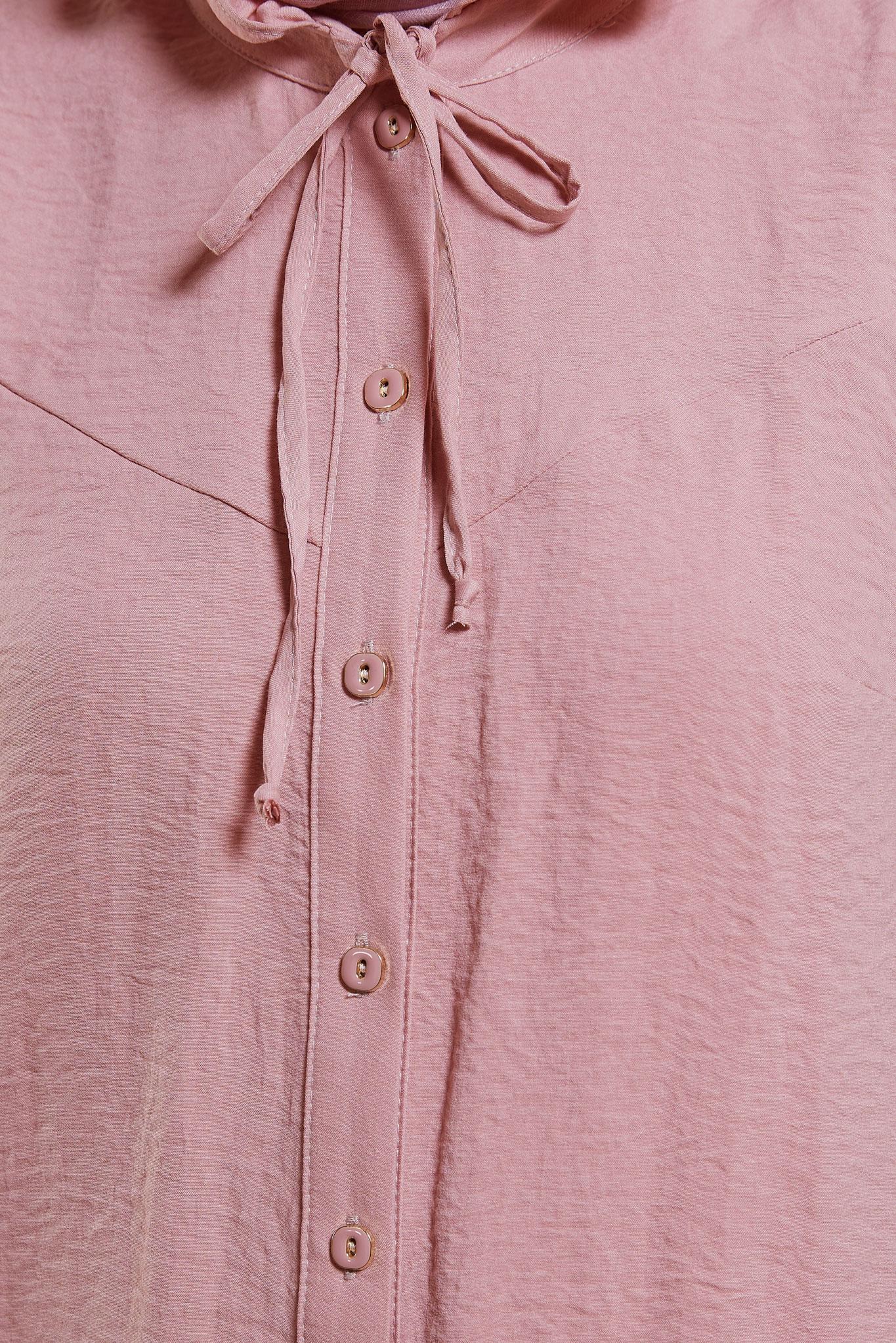 Tesettür giyim PUDRA BAĞLAMALI YAKA BLUZ 44596